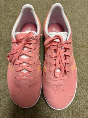 adidas Women’s Coral Pink Suede Athletic Sneakers